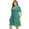 LXT-Plus Size  A Line Flowy Midi Dresses Plus Size Floral Party Dress - 4 of 4