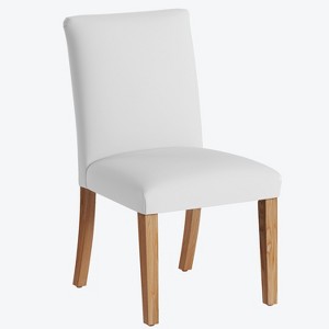 Pleated Dining Chair Twill White Furniture - Skyline Furniture