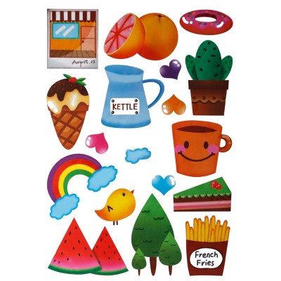 Slickblue Picnic Theme Wall Decals, Waterproof Vinyl for Living Room & Bedroom - 13.7" x 19.7"