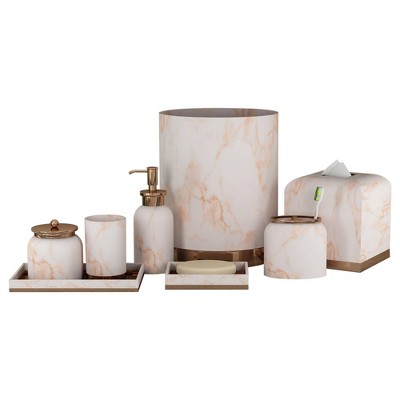 8pc Misty Bath Accessory Set for Vanity Counter Tops Copper - Nu Steel