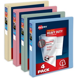 Avery Heavy-Duty View 3 Ring Binders, 1 Inch One Touch Slant Rings, 250-Sheet Capacity, DuraHinge, 1.4 Inch Wide Spine, Customizable Clear Cover and - 1 of 4