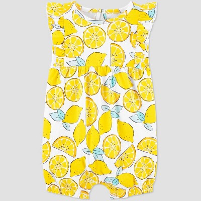 baby girl lemon romper