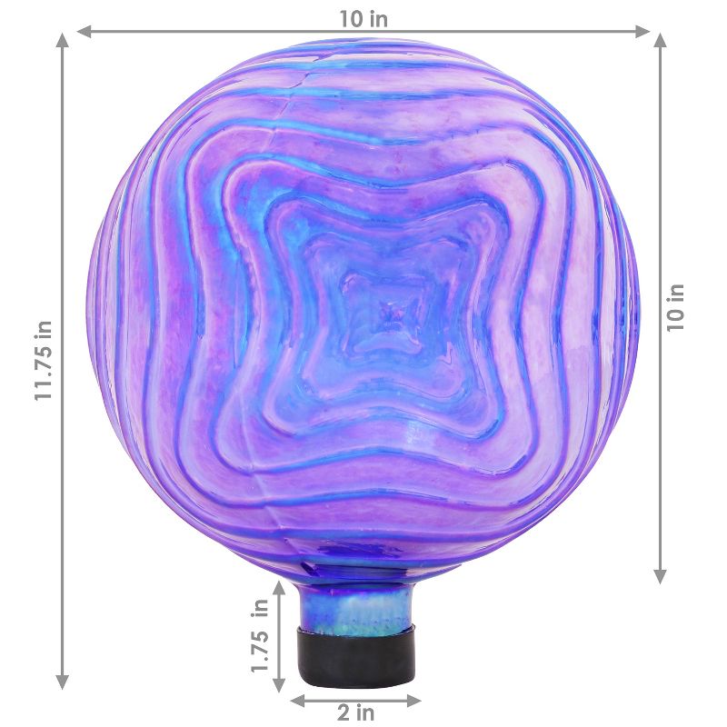 Sunnydaze Rippled Texture Indoor/Outdoor Gazing Globe Glass Garden Ball - 10" Diameter, 3 of 8