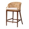 bali & pari Lumajang Rattan and Wood Bar Stool Light Honey/White/Walnut Brown - 3 of 4