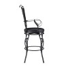 30" Big and Tall Tara Faux Leather Swivel Seat Barstool Black/Gray - Powell Company: Metal Frame, Foam Cushioned, Fixed Height - 4 of 4