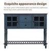 PAGED 42" Retro Sideboard Console Table with Glass-Front Cabinets & Solid Wood Roman Legs, Farmhouse Entryway Sofa Table with Bottom Shelf - 3 of 4