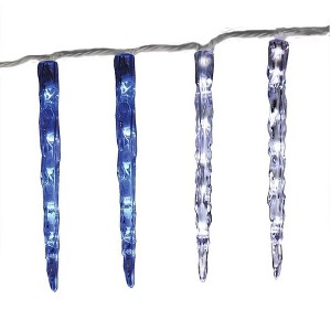 GE Color Choice 20-Count Dual Color 100 LED Ice Crystal Icicle Lights Blue/White - 1 of 3