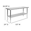 Flash Furniture Stainless Steel 18 Gauge Prep and Work Table with Undershelf - NSF Certified - 4 of 4