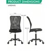 RISOKEYS Armless Office Chair Desk Chair - Modern Ergonomic Design, Adjustable Height & Roller Wheels, Back Support for Home Office, Study Room - 2 of 4