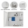 Spassway 24"H*31"W White Medicine Cabinet with Adjustable Shelves Wall Mounted Bathroom Storage Cabinet with Mirror - 3 of 4