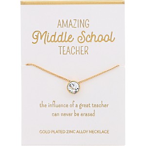 Pavilion Gift Company - Middle School Crystal - 16"-17.5" Gold Plated Necklace - Necklaces - 1 of 4