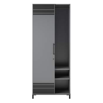 Shelby Tall Garage Storage Cabinet with 1 Door and Hang Rod, Graphite