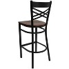 Emma and Oliver 2 Pack "X" Back Metal Restaurant Barstool - 3 of 4