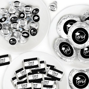 Big Dot of Happiness 2025 Black and White Graduation Party Candy Favor Sticker Kit - 304 Pieces - 1 of 4