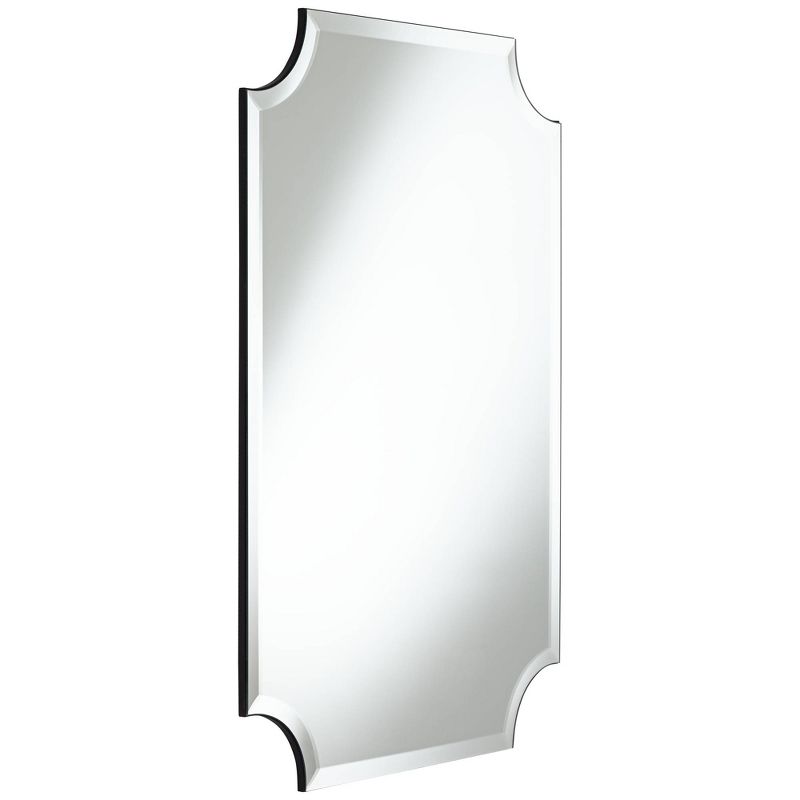 Noble Park Brix Rectangular Cut Corners Vanity Wall Mirror Beveled Edge Frameless 24" Wide for Bathroom Bedroom Living Room Home Office Entryway House, 5 of 10