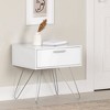 Slendel End Table Pure White - South Shore: Scandinavian Style, Mid-Century Hairpin Legs, Storage Drawer, Laminated Particle Board - 4 of 4