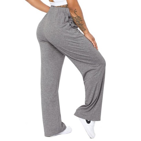 Womens Wide Leg Pants Drawstring Workout Sweat Pants For Women Comfy High Waist Pajama Legging With Pockets Target