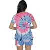 Just Love Womens Tie Dye Rainbow Shorts Set  Vibrant, Comfy Short Sleeve Sleepwear - 3 of 3