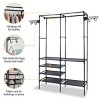 66" Garment Racks For Hanging Clothes, Freestanding Closet Wardrobe, Clothing Shoe Organizer With 6 Shelves For Bedroom - 4 of 4
