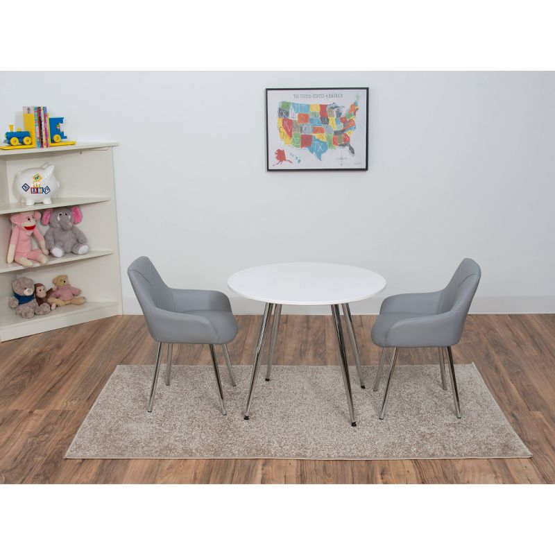 Kids' Table with 2 Modern Upholstered Chairs - Gift Mark, 3 of 6
