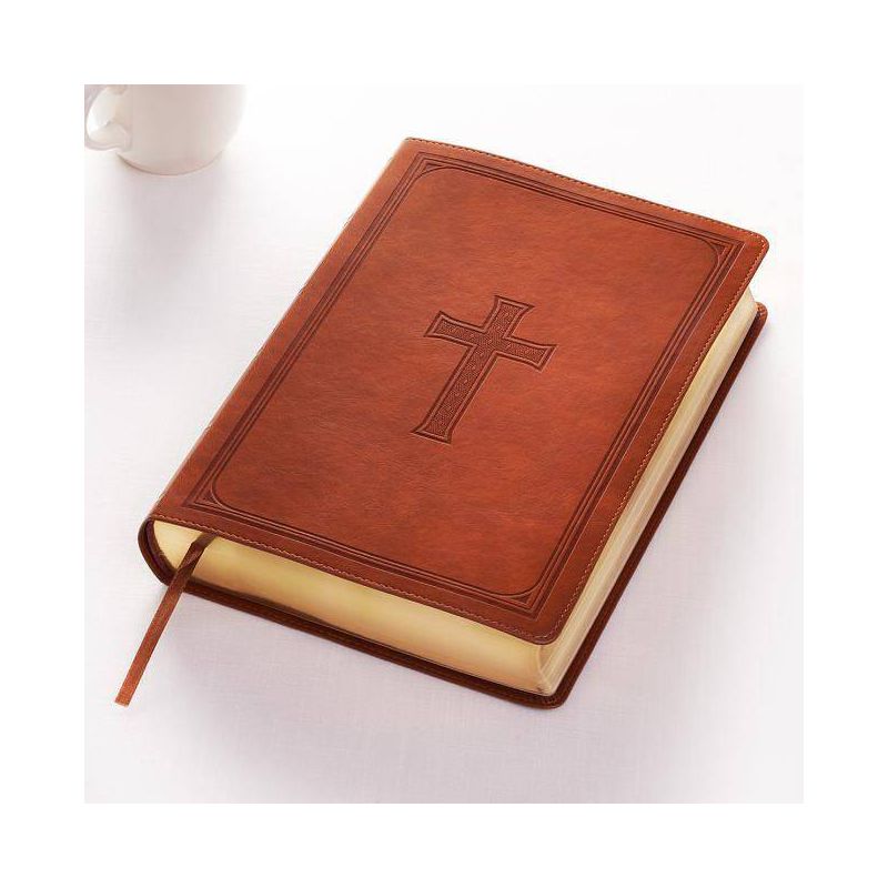 KJV Super Giant Print Lux-Leather Tan - Large Print (Leather Bound), 1 of 2