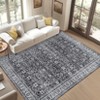 Living Room Rug Washable, Soft Vintage Floral Large Area Rugs for Bedroom Classic Retro Indoor Floor Carpet, Low Pile Non-Slip Farmhouse Rugs - 2 of 4