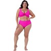 Agnes Orinda Women's Plus Size Ruffle Tie High Waisted Tummy Tummy Control Two Piece Swimwear - 3 of 4