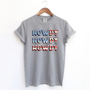 Simply Sage Market Women's Howdy Flag Stacked Short Sleeve Garment Dyed Tee - 1 of 4