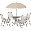 LOVMOR 6 Piece Patio Dining Set for 4 with Umbrella - 2 of 4