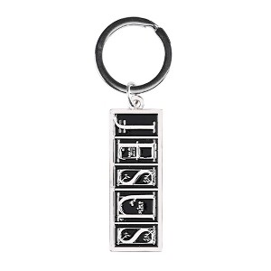 Dicksons KC-808 Jesus Black and Silver Tone 1 x .75 Inch Zinc Alloy Fob Holder Keychain Ring Accessory - 1 of 2