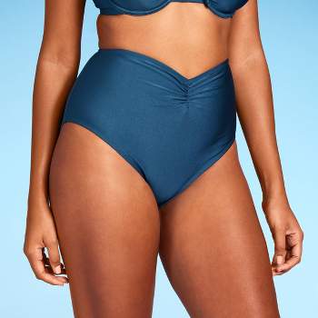 Women's Tie Detail Underwire Bikini Top - Shade & Shore™ Teal Blue Shine  38dd : Target