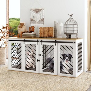 FUFU&GAGA Pet-Friendly Double-Door Dog Crate Console with Sliding Doors 70.8" - 1 of 4