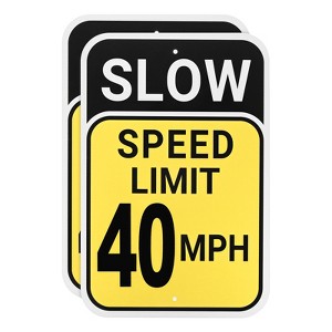 Unique Bargains Aluminum Weather Resistant Waterproof Rust Free Traffic Signs 2 Pcs - 1 of 4