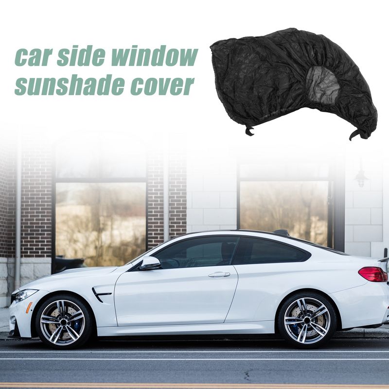 Unique Bargains Sun Shade Car Side Window Rear Breathable Mesh Anti-UV Protect Sunshade Cover Cars Curtain Net 49.21"x19.69" Black 1 Pair, 2 of 7