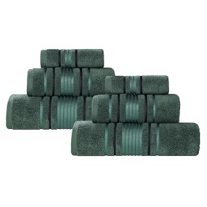 Zero Twist Cotton Solid and Jacquard Bathroom Towel Set by Blue Nile Mills - 1 of 4