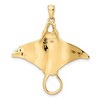 Black Bow Jewelry 14k Yellow Gold Polished Textured Pendant, 35mm - 3 of 4