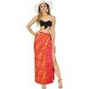 LA LEELA Women's Beach Bathing suit Wrap Bikini Swimwear Cover up Summer Wraps Swimsuit Sarong Skirts for Women One Size Orange, Floral - 2 of 4
