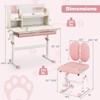 Infans Kids Desk and Chair Set Height Adjustable Children School Study Table & Chair Pink - 2 of 4
