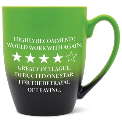 Elanze Designs 12 Ounce Ceramic Decorative Laser Engraved Giftable Novelty Tea Coffee Cup Mug Green and Black Great Colleague Four Out Of Five Stars