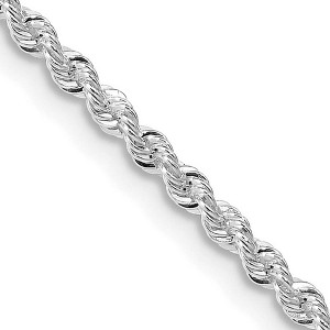 Black Bow Jewelry 2.25mm Rhodium Plated Sterling Silver Solid Rope Chain Necklace - 1 of 4