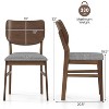 ADILE  Wooden Dining Chairs Set of 2, Farmhouse Upholstered Kitchen Chairs, Walnut+grey - 2 of 3
