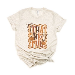 Simply Sage Market Coquette Thankful Stripes Short Sleeve Tee - 1 of 4