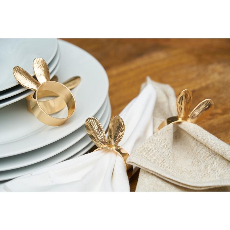 C&F Home Gold Bunny Ears Napkin Ring, Set of 4, 2 of 6