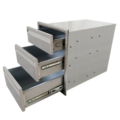 Outdoor Kitchen Drawer Stainless Steel Grill Drawer for Islands and Grill Stations, Built-In Recessed Design, Weather-Resistant and Rust-Resistant