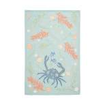 C&F Home Blue Crab Coral Printed Kitchen Towel