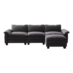 NicBex Modular Sectional Sofa,L-Shape Velvet Couch with Ottoman for Living Room,Apartment,Office - 1 of 4
