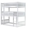 NicBex Twin Size Bunk Bed Detachable Design Triple Wooden Bed Frame with 2 Ladders and Full Length Guardrail, No Box Spring Required - 3 of 4