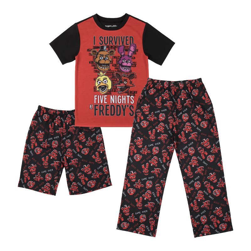 Five Nights at Freddy's Youth Sleepwear Set Tee Shirt, Sleep Shorts, Sleep Pants, 1 of 4