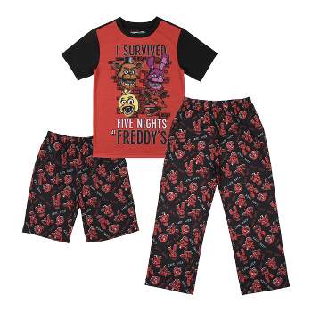 Five Nights at Freddy's Youth Sleepwear Set Tee Shirt, Sleep Shorts, Sleep Pants