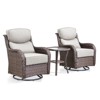 POCASSY Outdoor Swivel Rocker Patio Swivel Chairs Set, 6" Thick Cushions All Weather Wicker Swivel Glider Chairs with High Back for Porch - 3 of 4